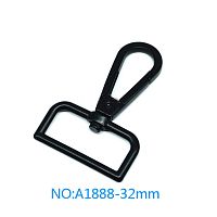 Карабин металлический 32 мм черный арт. А1888  - купить для кожевенного хобби