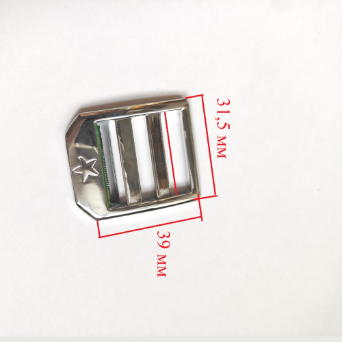 Пряжка-регулятор трехщелевая 25 мм звезда фото 3