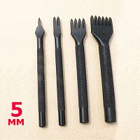 Пробойники строчные ромбовидные 5 мм с круглой ручкой черные