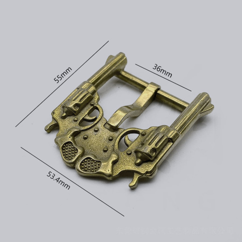 Пряжка для ремня с шипом декоративная 35 мм Револьверы фото 2