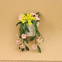 Цветы в настенном кашпо для кукольного дома 1:12  - купить для кожевенного хобби