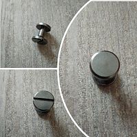 Винт ременной d=10 мм плоский Латунь, черно-серый