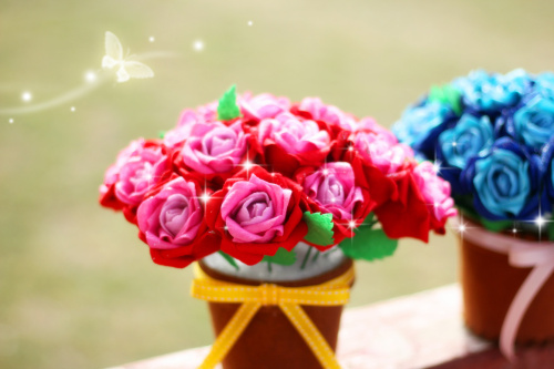 Вырубка из фетра Розы в горшочке | Галерея фото | Pava.pro Вырубка из фетра Розы в горшочке - фото товара