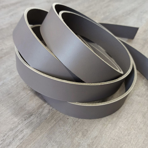 Заготовка для ремня раст. дубл. 29-39 мм, толщ. 2,8 мм Серый винтаж Италия фото 3