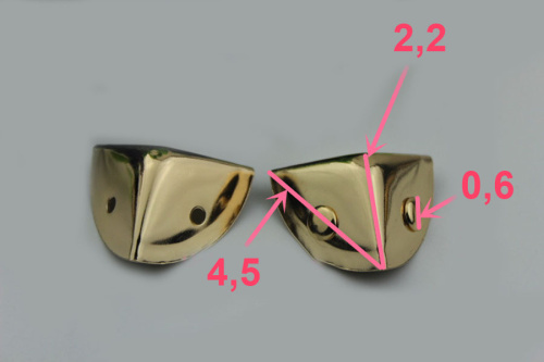 Уценка! Уголок металлический для сумок 45 мм фото 4