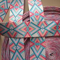 Лента ременная 38 мм Геометрический орнамент пэ  - купить для кожевенного хобби