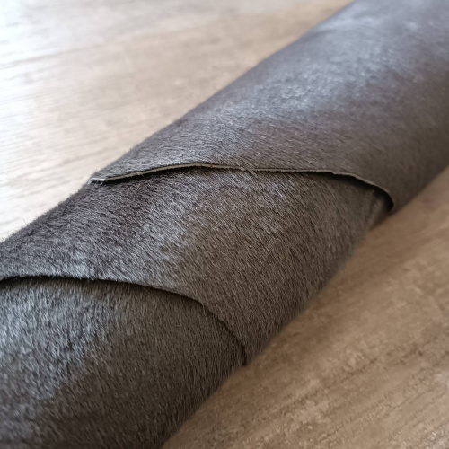 Кожа с ворсом (мех пони) 0,8-1.1 мм Серый Италия фото 2