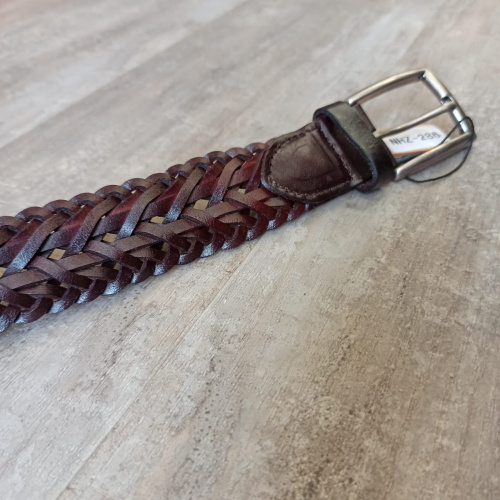 Ремень плетеный объемный 35 мм толщ. 7,0 мм Красно - коричневый  RS02 - фото товара фото 3