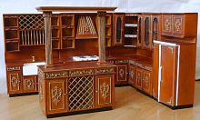 Миниатюра для кукол Кухонный гарнитур Орех  - купить для кожевенного хобби