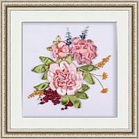 Набор для вышивки лентами Розовые пионы  - купить для кожевенного хобби