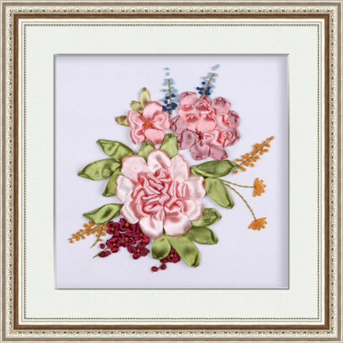 Набор для вышивки лентами Розовые пионы   - фото товара