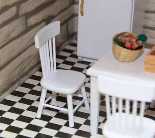 Обеденная зона для кукольной кухни белая 1:12  SH D-K016 - фото товара фото 2