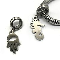 Бусина 5 мм с подвеской для круглых браслетов Сталь B16