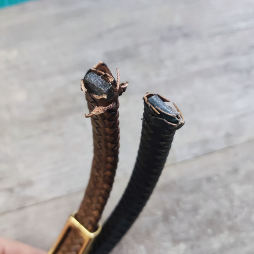 Шнур кожаный плоский плетеный 12х6 мм 20 см LC фото 2