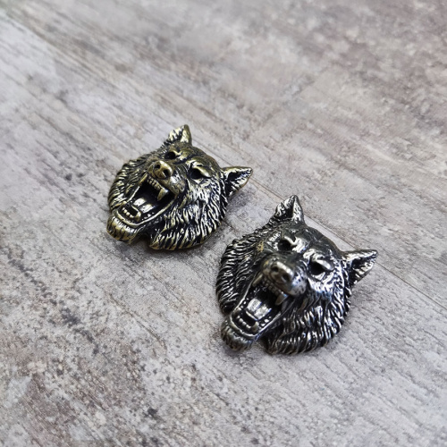 Кончо для кожаных изделий 28 мм Волк Латунь