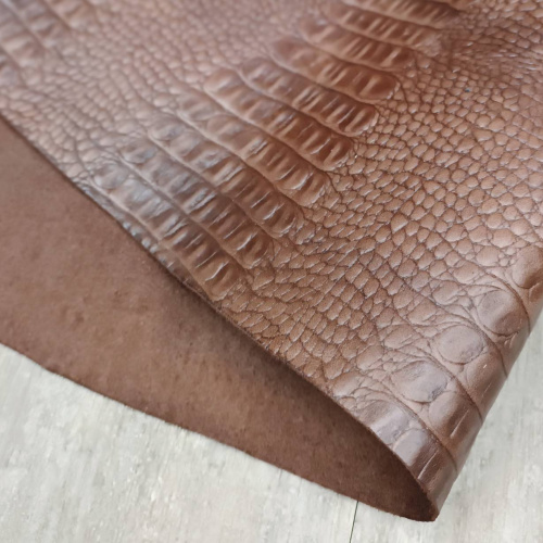 Кожа Кайман 1,2-1,4 мм Винный фото 3