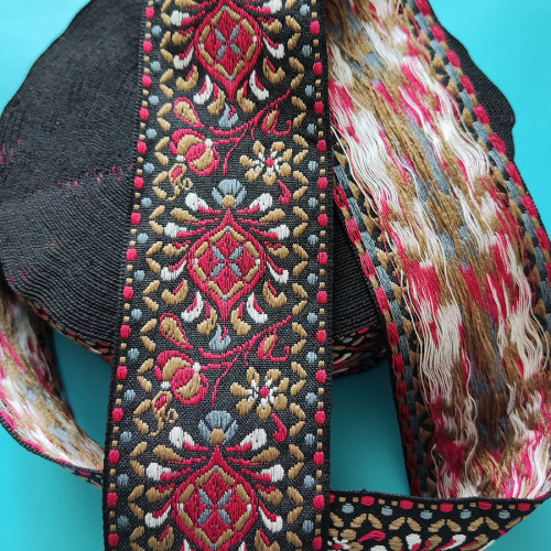 Лента текстильная 50 мм Вышивка Ассорти фото 5