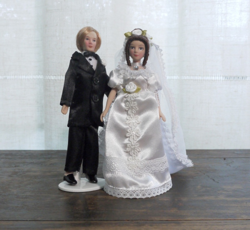 Куклы Жених и Невеста Миниатюра 1:12