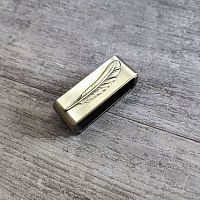 Шлевка для ремня Перо Латунь  - купить для кожевенного хобби
