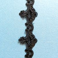 Тесьма декоративная с бусинами Черная  - купить для кожевенного хобби