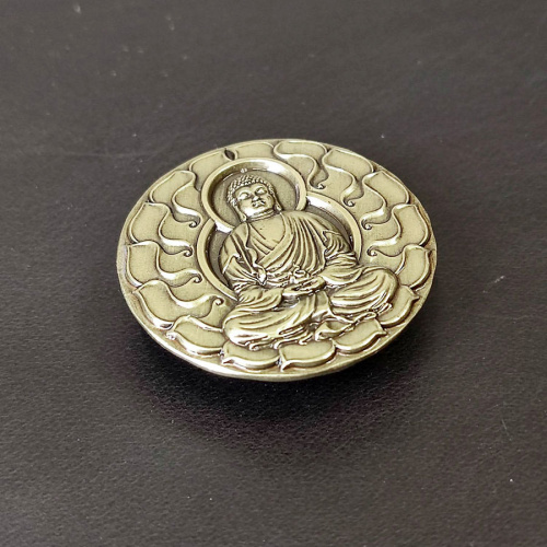 Кончо для кожаных изделий 30 мм Будда латунное  KR 2301 - фото товара фото 2