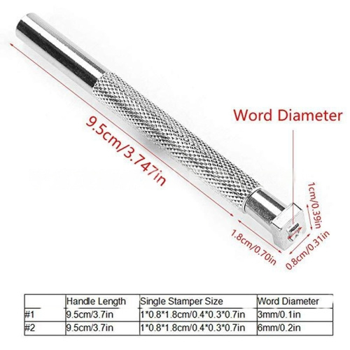Штампы для тиснения 3 / 6 мм Латинский алфавит Набор фото 4