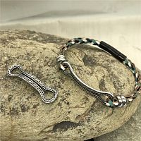 Коннектор 6 мм для круглого браслета Сталь KZ15  - купить для кожевенного хобби