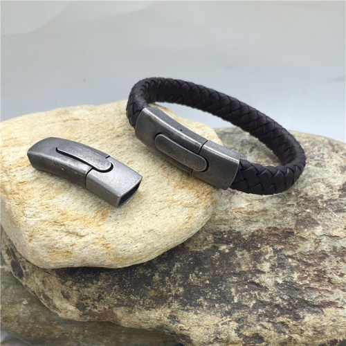 Замок для плоских браслетов с кнопкой Ретро Сталь Замок для плоских браслетов с кнопкой Ретро Сталь