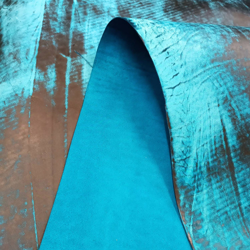 Кожа КРС Шарк 1,8-2,0 мм Бирюзовая фото 8