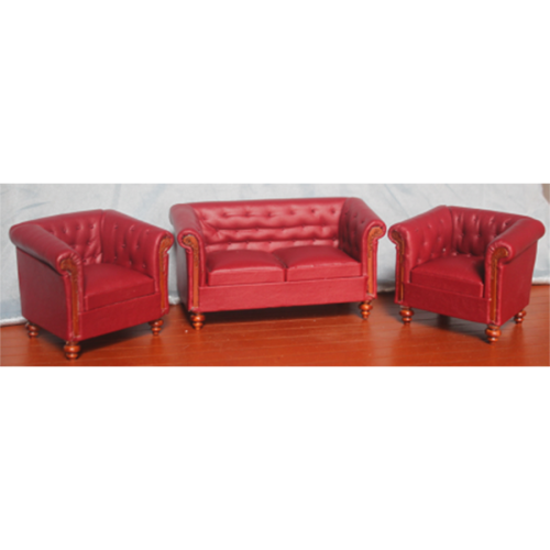 Диван и кресло для кукол Красный Миниатюра 1:12 Диван и кресло для кукол Красный Миниатюра 1:12
