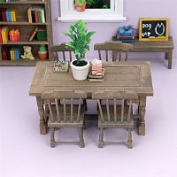 Обеденная зона для кукольной кухни состаренная 1:12  - купить для кожевенного хобби