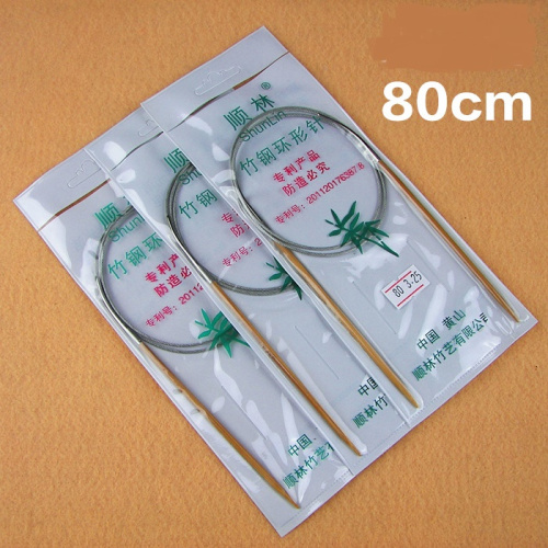 Спицы бамбуковые на металлическом тросике 60 см фото 2