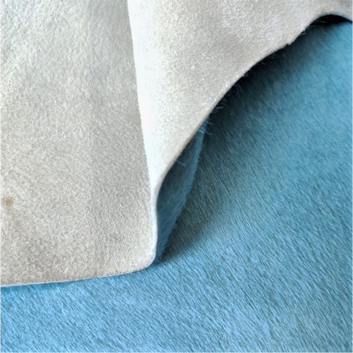 Кожа с ворсом (мех пони) 1,0-1,2 мм Голубой Италия фото 7