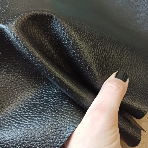 Кожа КРС 1.8-2.2 мм спилок с покр. Каньон Черный фото 4