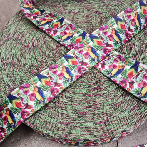 Лента ременная стропа 38 мм Попугаи п/э  LRP_38POP - фото товара фото 5