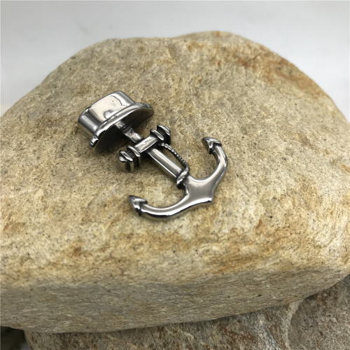 Застежка  на два шнура 12х6 мм для браслетов  Якорь Сталь  BR-z90 - фото товара фото 3