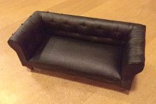 Диван для кукол 3-местный Черный Миниатюра 1:12  - купить для кожевенного хобби