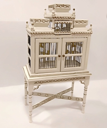 Миниатюра для кукол Клетка для птиц Белая с позолотой | Галерея фото | Pava.pro Миниатюра для кукол Клетка для птиц Белая с позолотой - фото товара