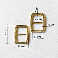 Регулятор для ремня 17 мм золото  - купить для кожевенного хобби