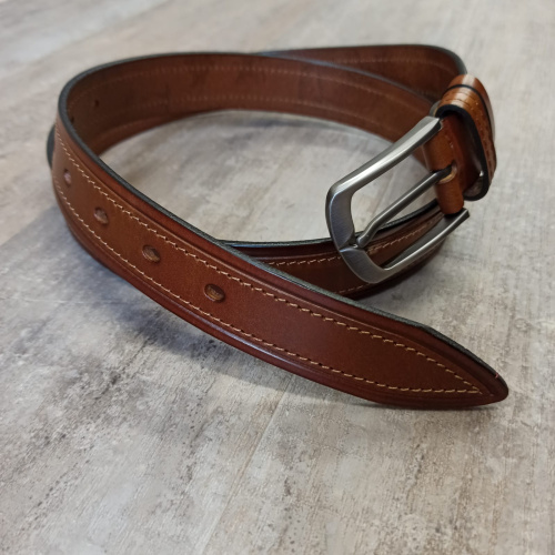 Ремень кожаный 34 мм толщ. 4 мм Рыже-коричневый   EU-035R - фото товара фото 2