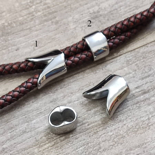 Бусина 5 мм на два шнура Сталь B105 Бусина 5 мм на два шнура Сталь B105