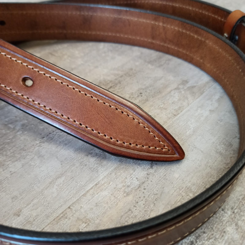 Ремень кожаный 34 мм толщ. 4 мм Рыже-коричневый   EU-035R - фото товара фото 5