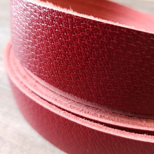 Заготовка для ремня раст. дуб. 39 мм, толщ. 3,2 мм красный Италия  RZ_KRASNII - фото товара фото 4