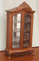 Миниатюра для кукол Шкаф зеркальный с полками Орех  - купить для кожевенного хобби