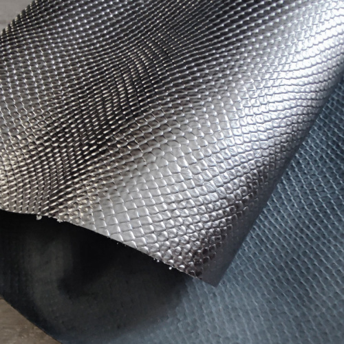 Кожа КРС 1,3-1,5 мм с покр. термопленкой Серебро Чешуя фото 4