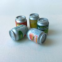 Металлические баночки Сок для кукольной кухни 5 шт.  - купить для кожевенного хобби
