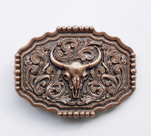 Пряжка для ремня с шипом 40 мм Череп Буйвола фото 3