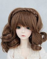 Парик для кукол кудри с косичкой FBE059С цвет 12# размер С  - купить для кожевенного хобби