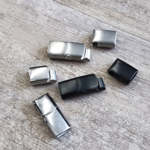 Замок 8х4 мм для плоских браслетов Сталь Трехсекционная фото 3