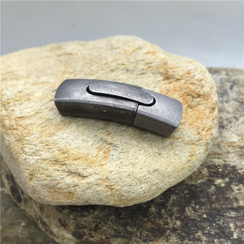 Замок для плоских браслетов с кнопкой Ретро Сталь фото 3